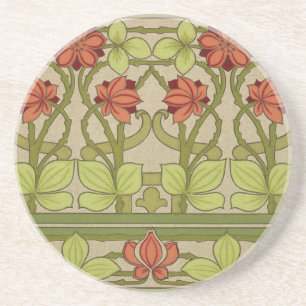 Dessous De Verre En Grès Frieze Bordure Art Nouveau Floral