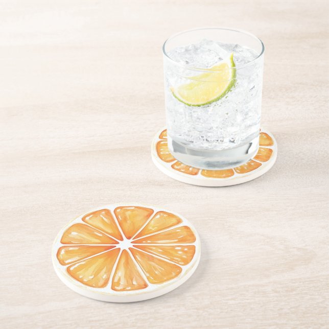 Dessous De Verre En Grès Fruit orange (Côté)