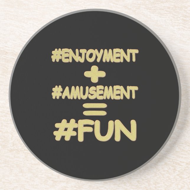 Dessous De Verre En Grès "FUN EQUATION" Mignonne Expression Design. Command (Devant)