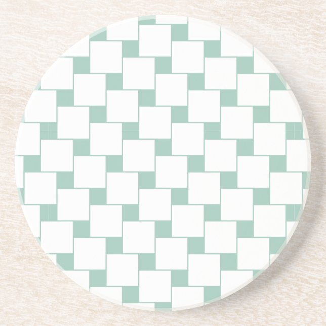 Dessous De Verre En Grès Fun tissé Carré Mint Green (Devant)