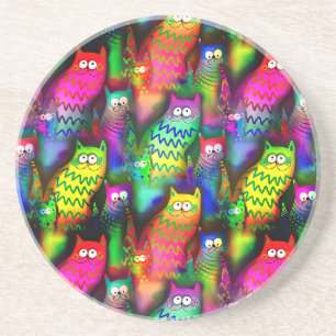 Dessous De Verre En Grès Funny Cats Motif-54578