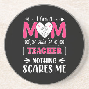 Dessous De Verre En Grès Funny Teacher Maman, Teacher Maman Funny