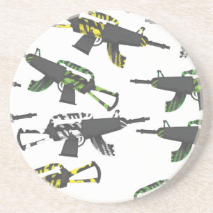 Dessous De Verre En Grès Futuristic Machine Gun