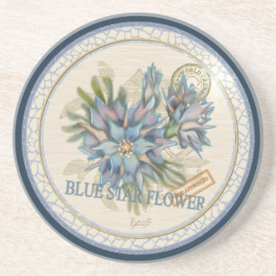 Dessous De Verre En Grès G Bureau de création Fleur bleue