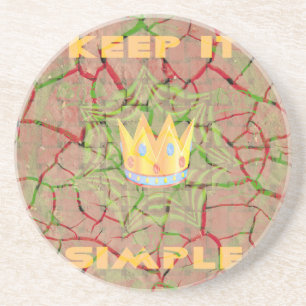 Dessous De Verre En Grès Gardez-le simple : Cracked Earth Royal Clarity Art