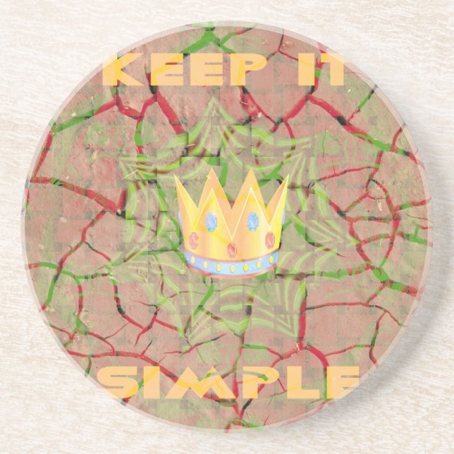 Dessous De Verre En Grès Gardez-le simple : Cracked Earth Royal Clarity Art (Devant)