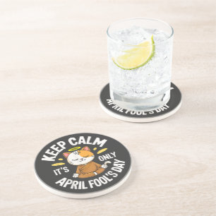 Dessous De Verre En Grès Gardez votre calme, c'est juste le poisson d'avril