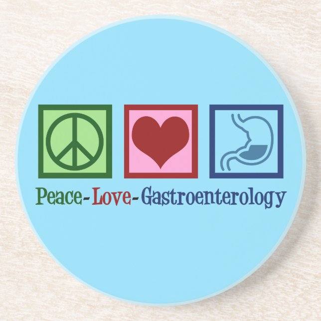 Dessous De Verre En Grès Gastroentérologie d'amour de paix (Devant)