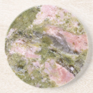 Dessous De Verre En Grès Gemstone Series - Thulite rose et vert