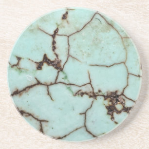 Dessous De Verre En Grès Gemstone Series - Turquoise Cracked