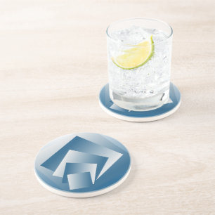 Dessous De Verre En Grès Géométrie bleu sarcelle