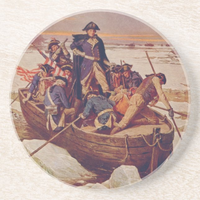 Dessous De Verre En Grès George Washington croisant le fleuve Delaware (Devant)