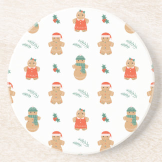 Dessous De Verre En Grès Gingerbread Cookie Motif de Noël