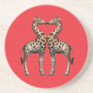 Dessous De Verre En Grès Girafes en amour