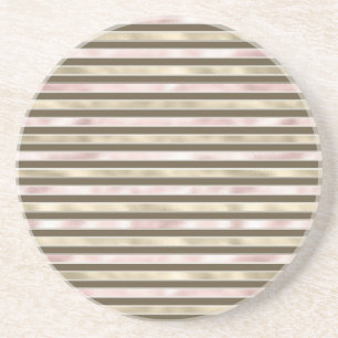 Dessous De Verre En Grès Glam Gold Blush rose Brown rayures