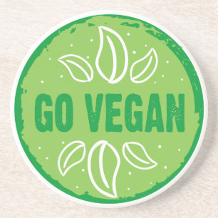 Dessous De Verre En Grès Go Vegan, végétalien, végétarien,