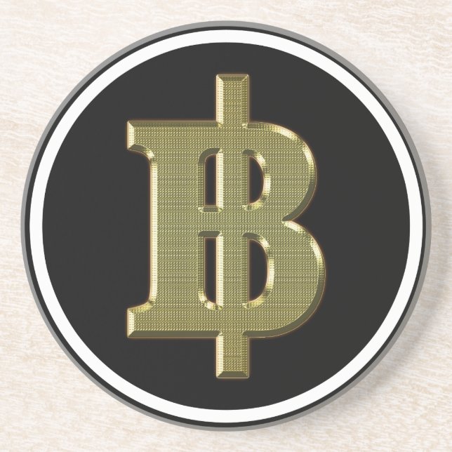 Dessous De Verre En Grès GOLDEN BAHT SIGNER ฿ devises thaïlandaises ฿ (Devant)