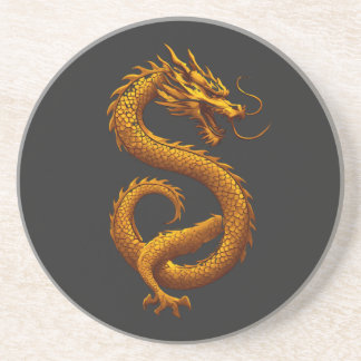 Dessous De Verre En Grès Golden Dragon