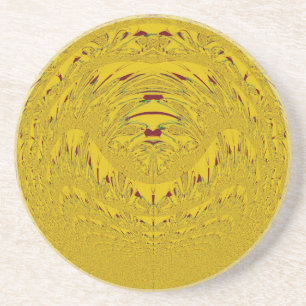 Dessous De Verre En Grès Golden Lion Head Art