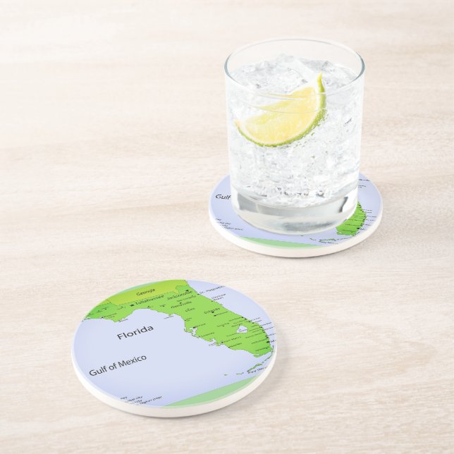 DESSOUS DE VERRE EN GRÈS GOLFE DU MEXIQUE (Côté)