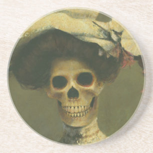 Dessous De Verre En Grès Gothic Skeleton Lady Coaster