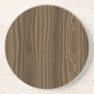 Dessous De Verre En Grès Grain en bois foncé Brown