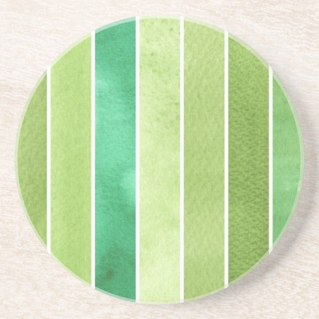 Dessous De Verre En Grès grand arrière - plan vert d'aquarelle - aquarelle (Devant)