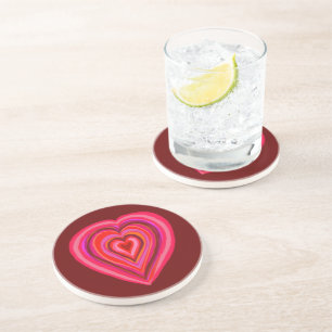 Dessous De Verre En Grès Grand coeur