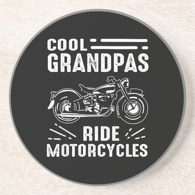 Dessous De Verre En Grès Grand Père Biker (Devant)
