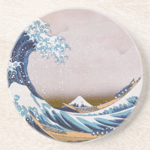 Dessous De Verre En Grès Grande vague de tsunami au Japon Kanagawa par Hoku