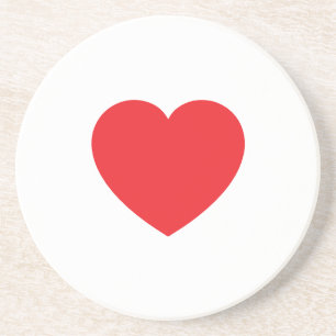 Dessous De Verre En Grès Graphique de cœur d'amour rouge blanc moderne simp