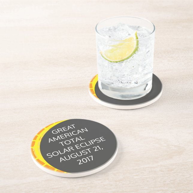 Dessous De Verre En Grès Great American Total Solar Eclipse personnalisable (Côté)