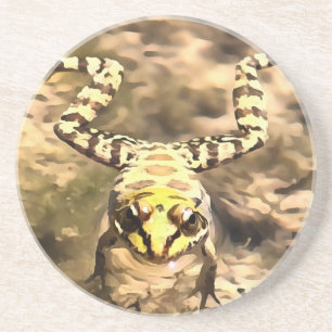 Dessous De Verre En Grès Grenouille De Baignade Immergée Dans La Rivière Cl