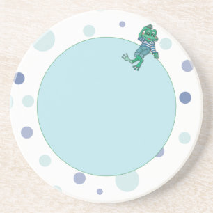 Dessous De Verre En Grès Grenouille en Jeans, Anniversaire, Pois