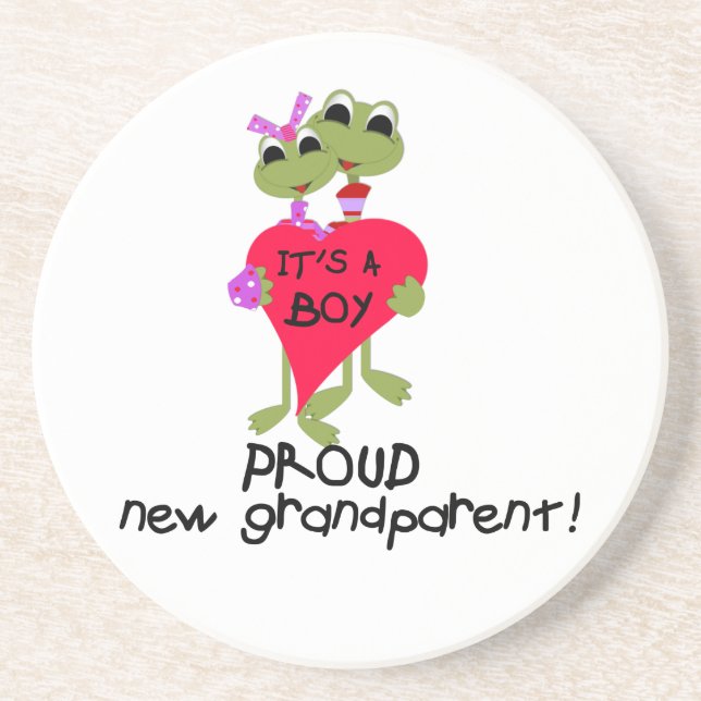 Dessous De Verre En Grès Grenouille fière grand-parent des cadeaux de garço (Devant)