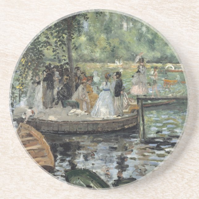 Dessous De Verre En Grès Grenouillère Renoir Impressionniste Peinture Art (Devant)