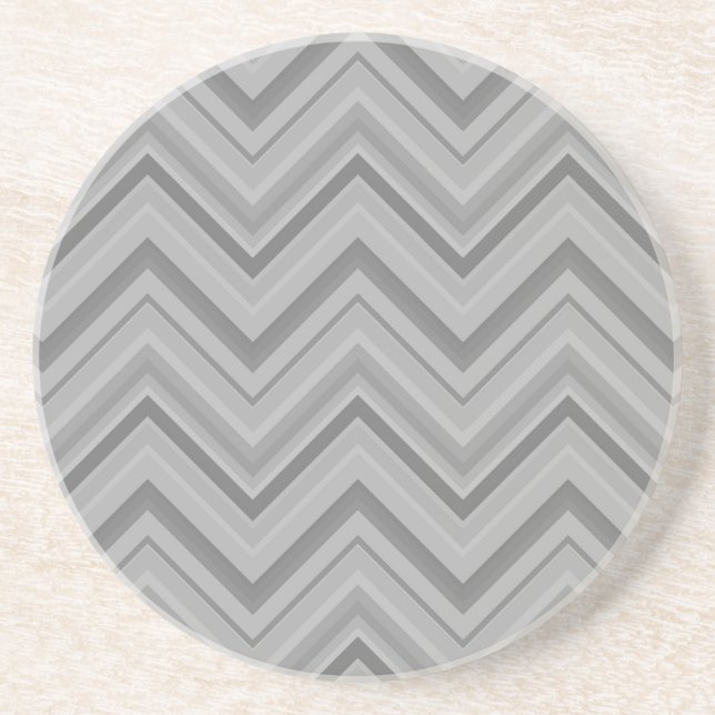 Dessous De Verre En Grès Grey stripes zigzag (Devant)