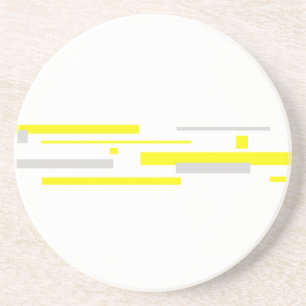 Dessous De Verre En Grès Gris Jaune Blocs Art Abstrait
