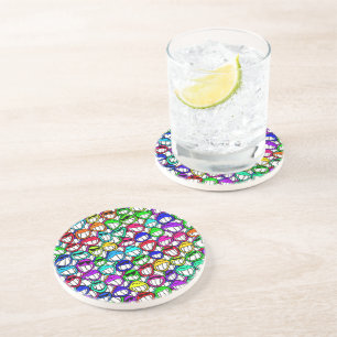 DESSOUS DE VERRE EN GRÈS GROUPE D'FACES COOL