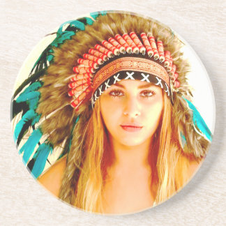 Dessous De Verre En Grès Guerrier indien