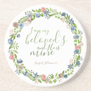 Dessous De Verre En Grès Guirlande florale personnalisée - Chanson de Salom
