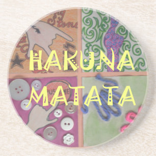 Dessous De Verre En Grès Hakuna Matata jolie oeuvre extraordinaire d'art.pn