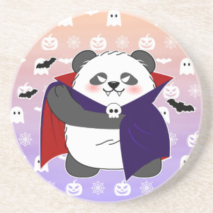 Dessous De Verre En Grès Halloween Cute Baby Panda Dracula Vampire
