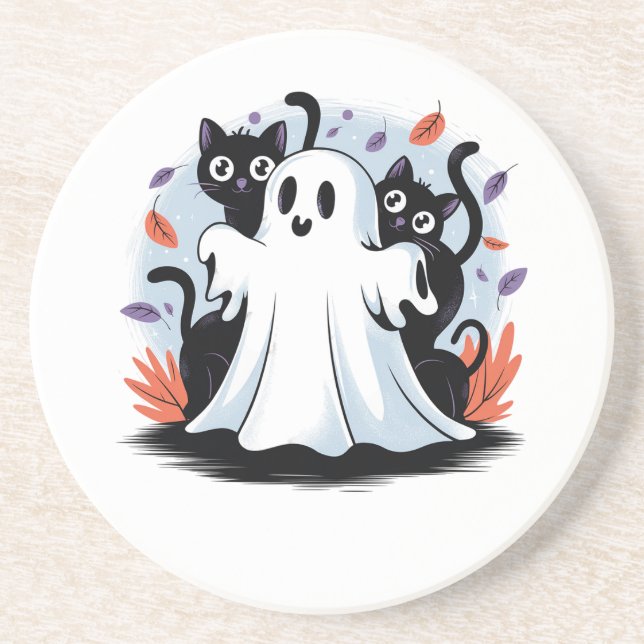 Dessous De Verre En Grès Halloween Night Prowl (Devant)