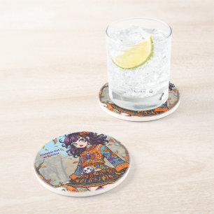 Dessous De Verre En Grès Halloween,Style Automnal Sombre, Mignon Épouvantab