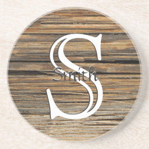 Dessous De Verre En Grès HAMbyWG - Monogramme de conception de bois