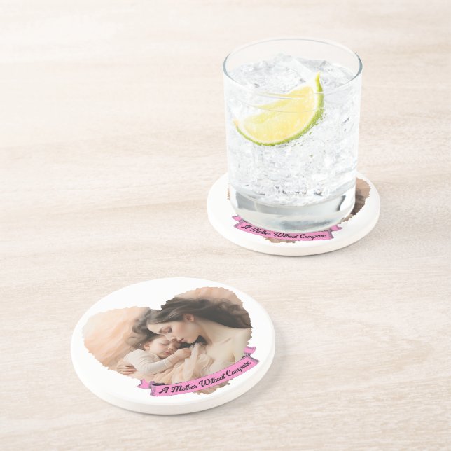 Dessous De Verre En Grès Heart You, texte et photo personnalisés (Côté)