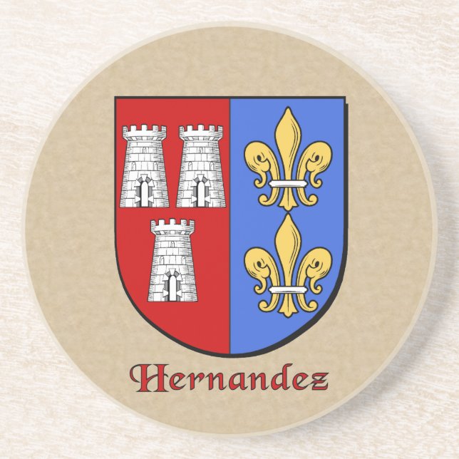 Dessous De Verre En Grès Hernandez Heraldique Shield (Devant)