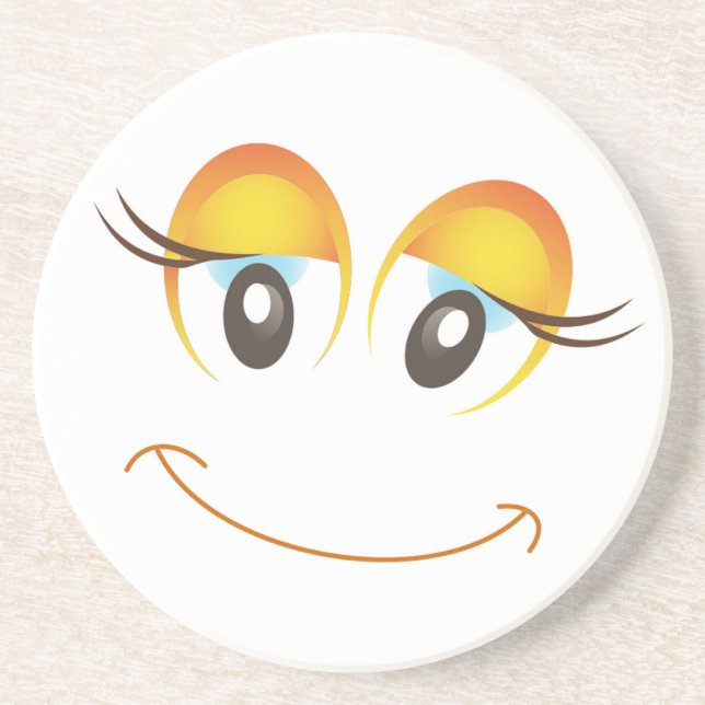 DESSOUS DE VERRE EN GRÈS HEUREUSE FILLE FACE (Devant)