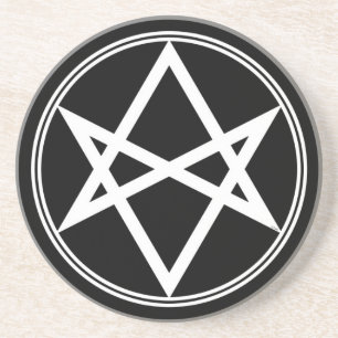 Dessous De Verre En Grès Hexagramme unicoural blanc tombé